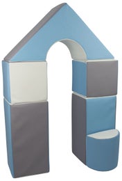 Castle pehme&auml;t rakennuspalikat  6 osaa - Valkoinen/Vaalean sininen/ Harmaa