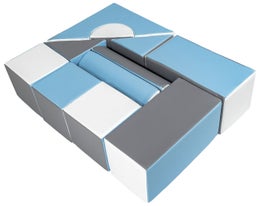 Castle pehme&auml;t rakennuspalikat  11 osaa - Valkoinen/Vaalean sininen/ Harmaa