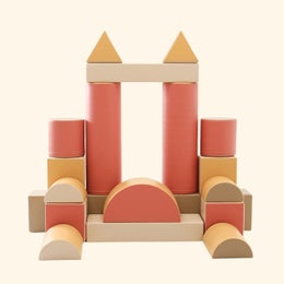 Iglu pehmopalikkasetti - Fortress - pastelli pinkki, beige, hunaja, harmaa beige