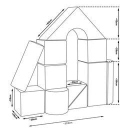 Castle pehme&auml;t rakennuspalikat  11 osaa - Valkoinen/harmaa/violetti