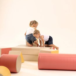 Iglu pehmopalikkasetti - Fortress - pastelli pinkki, beige, hunaja, harmaa beige