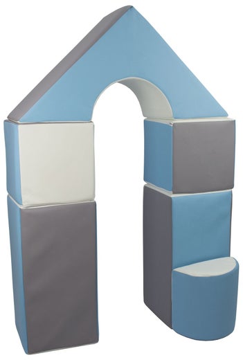 Castle pehme&auml;t rakennuspalikat  6 osaa - Valkoinen/Vaalean sininen/ Harmaa